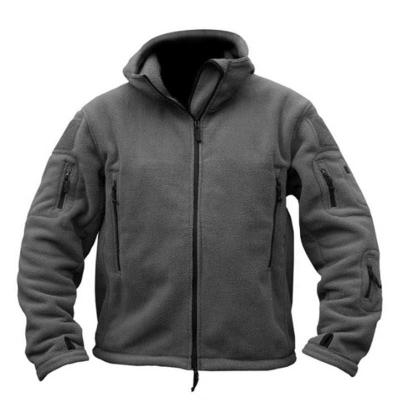 Men's Polar Fleece Outdoor Warm Hooded Jacket