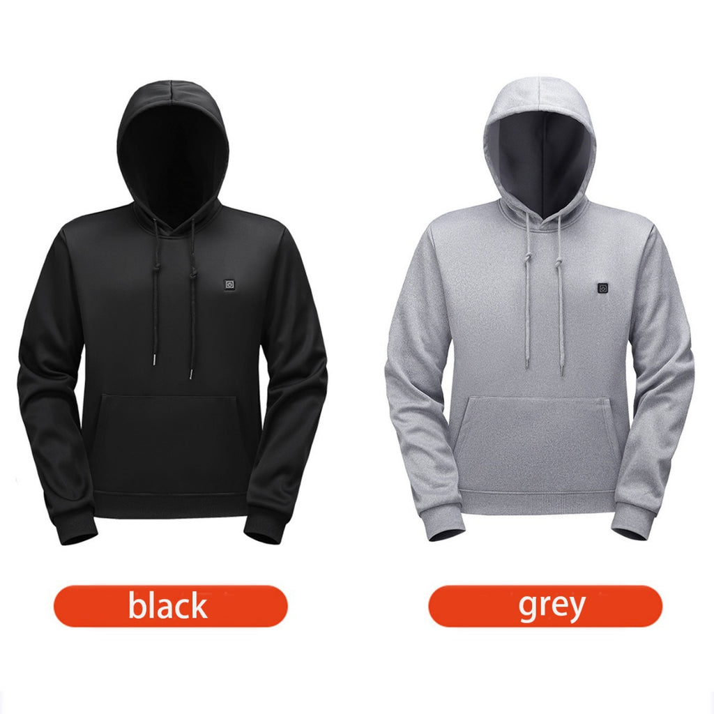 Men's USB Heated Hoodie Winter Warm Fleece Sweatshirt