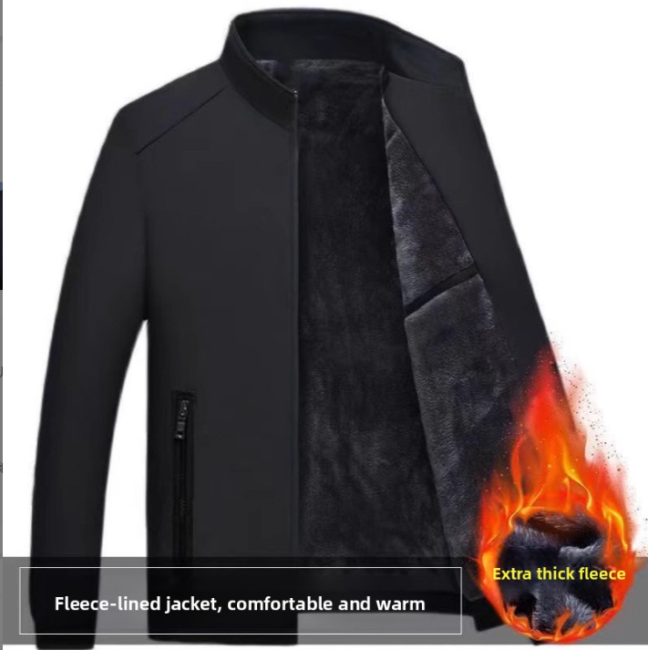 Men's Fleece Jacket Loose Casual Winter Coat