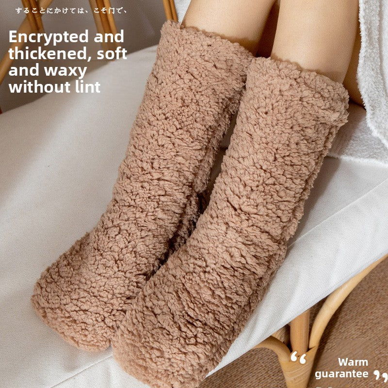 Fleece-Lined Anti-Slip Floor Socks for Home
