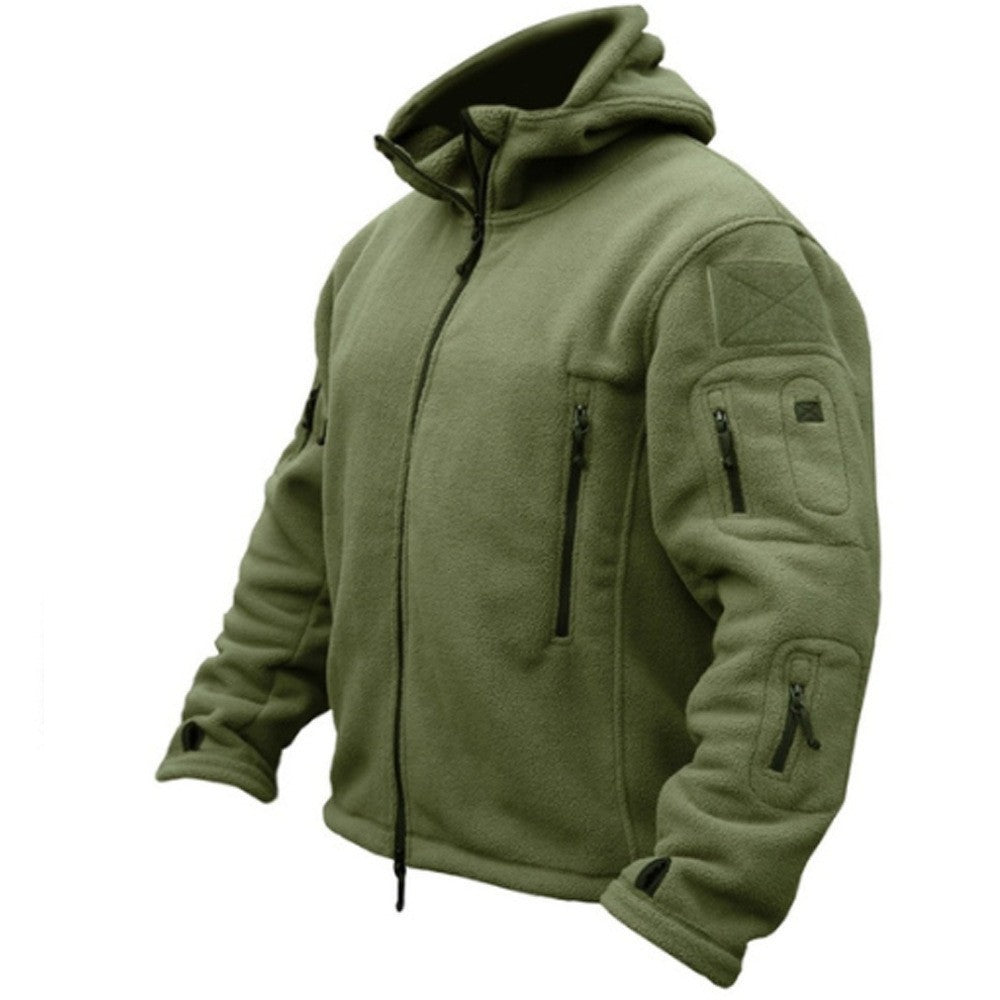 Men's Polar Fleece Outdoor Warm Hooded Jacket