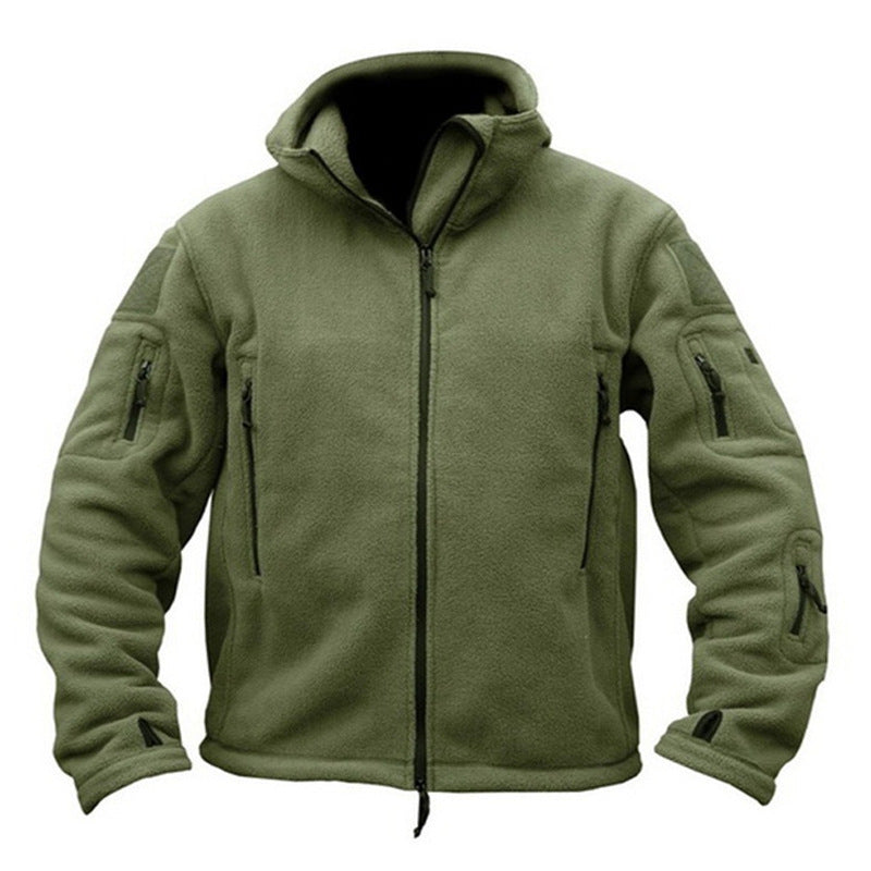 Men's Polar Fleece Outdoor Warm Hooded Jacket