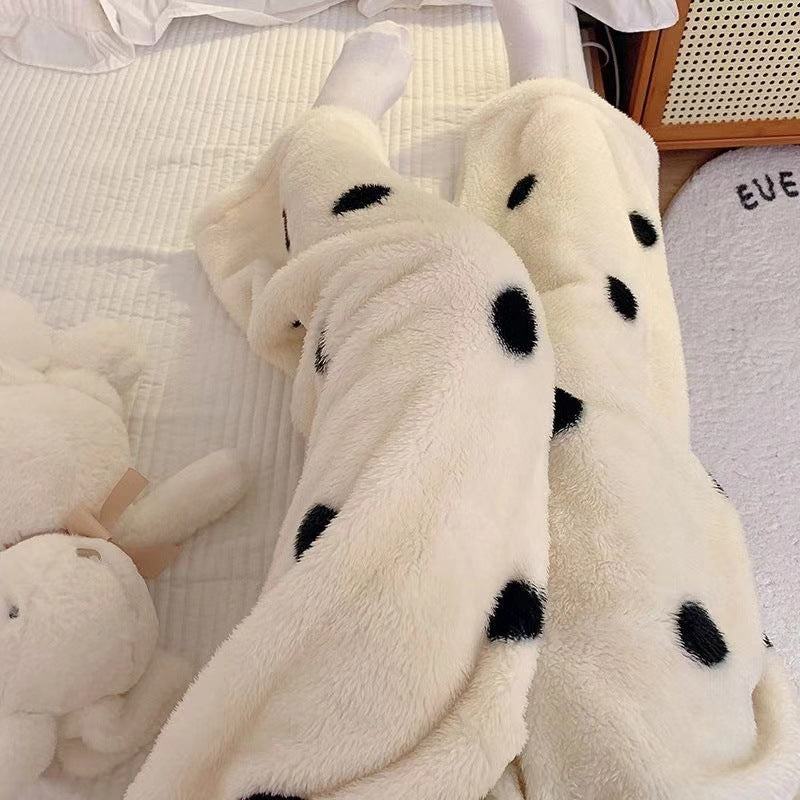 Hooded coral fleece pajamas