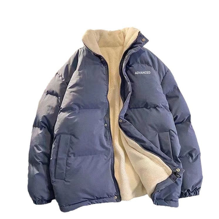 Men's Winter Lamb Fleece Stand Collar Thickened Coat
