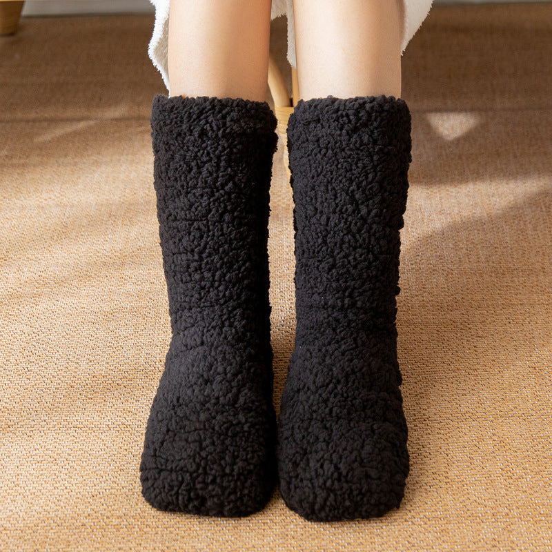 Fleece-Lined Anti-Slip Floor Socks for Home