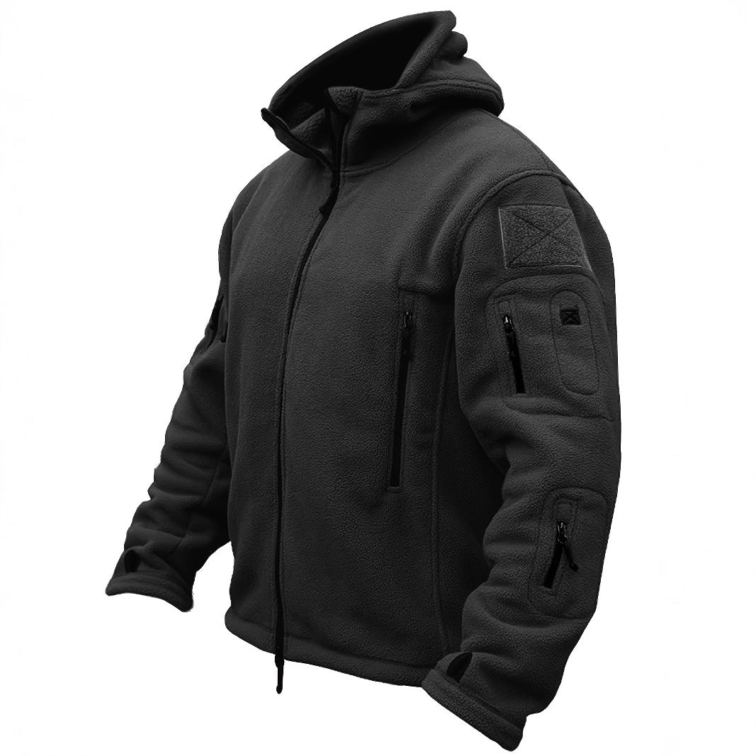 Men's Polar Fleece Outdoor Warm Hooded Jacket