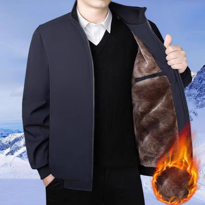 Men's Fleece Jacket Loose Casual Winter Coat